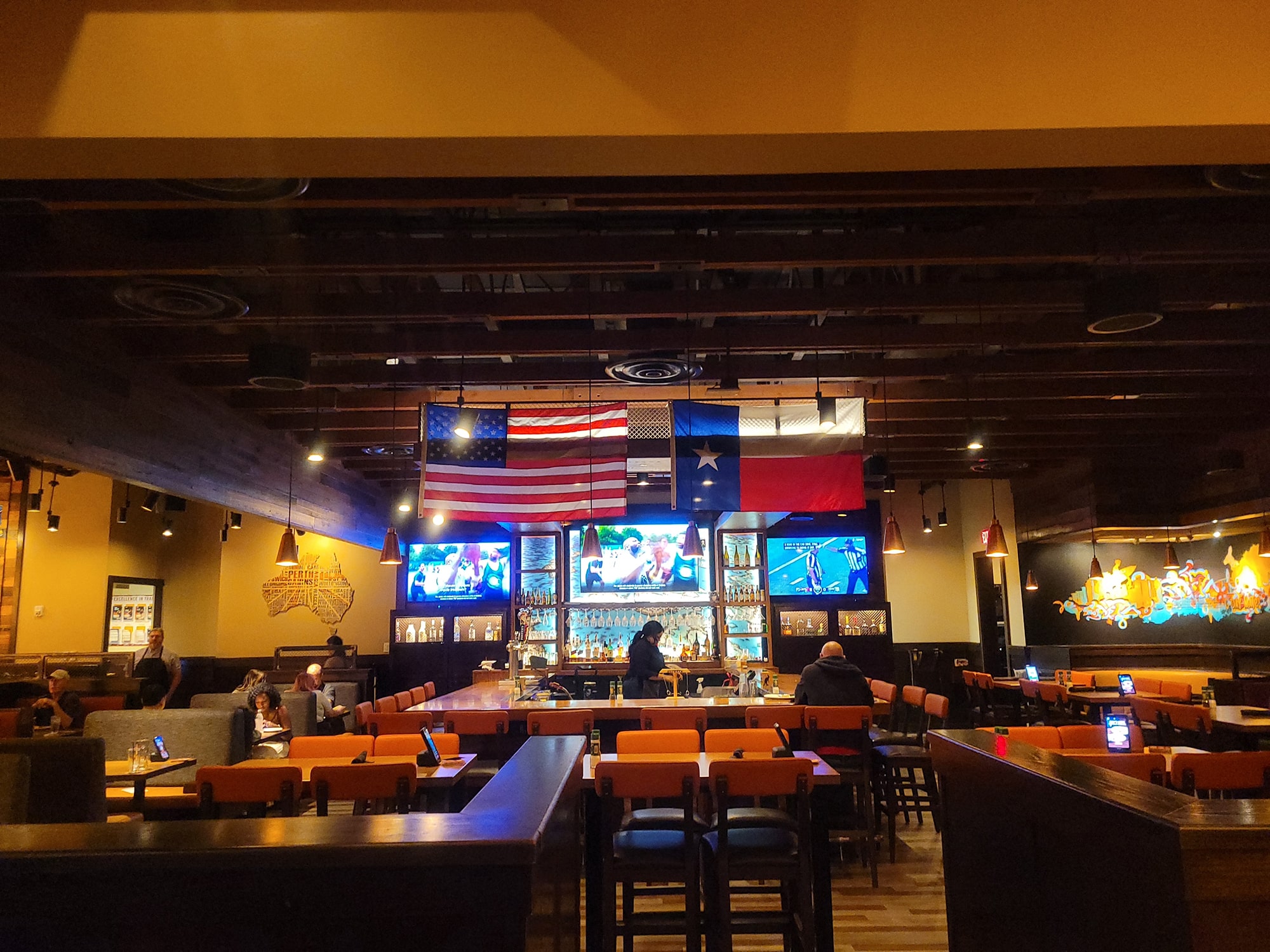 Outback Steakhouse inside texas flag